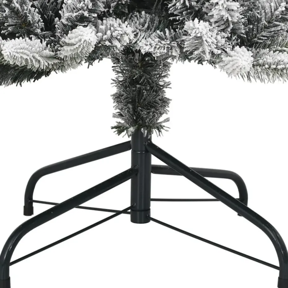 vidaXL - Kunstkerstboom met 150 LED's en sneeuw 150 cm - Groen en wit - PVC