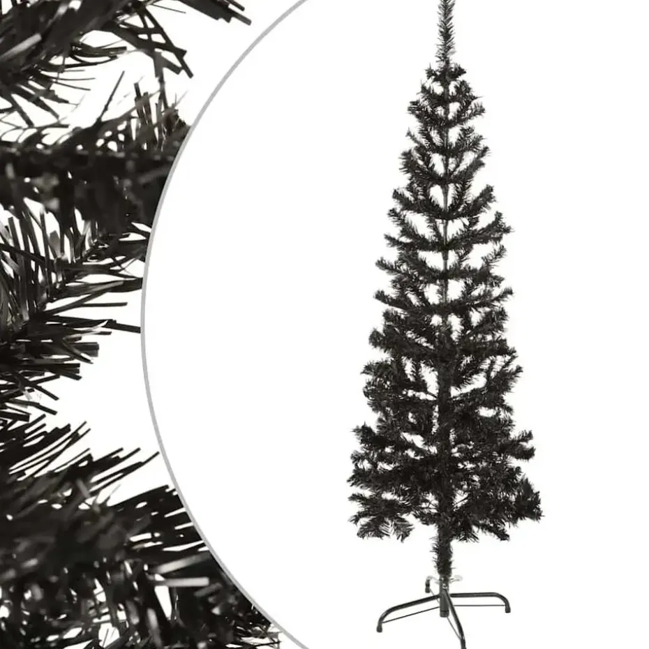 vidaXL - Kunstkerstboom met 265 tips en staal standaard 150 cm - Zwart - PVC