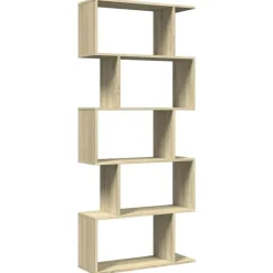 vidaXL - 5-laags Boekenkast voor woonkamers - Sonoma eiken - Hout - 70x24x161 cm