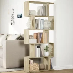 vidaXL - 5-laags Boekenkast voor woonkamers - Sonoma eiken - Hout - 70x24x161 cm
