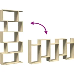 vidaXL - 5-laags Boekenkast voor woonkamers - Sonoma eiken - Hout - 70x24x161 cm