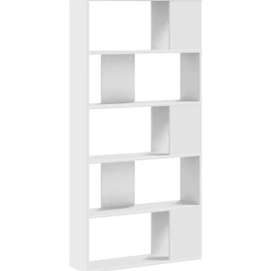 vidaXL - 5-laags Boekenkast - Wit - Bewerkt hout - 80.5x23.5x162.5 cm