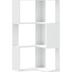 vidaXL - 3-laags Hoekboekenkast - Wit - Bewerkt hout - 50x50x102 cm