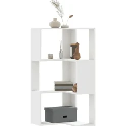 vidaXL - 3-laags Hoekboekenkast - Wit - Bewerkt hout - 50x50x102 cm