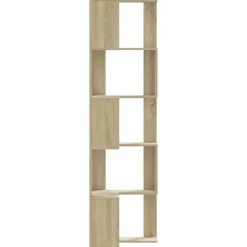 vidaXL - 5-laags Hoekboekenkast - Sonoma eiken - Bewerkt hout - 50x50x179 cm
