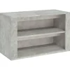 vidaXL - 2-laags Schoenenkast 6 paar - Betongrijs - Bewerkt hout - 75x35x45 cm