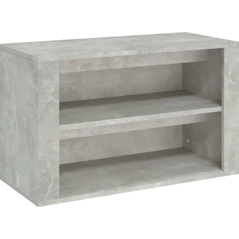 vidaXL - 2-laags Schoenenkast 6 paar - Betongrijs - Bewerkt hout - 75x35x45 cm