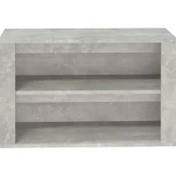 vidaXL - 2-laags Schoenenkast 6 paar - Betongrijs - Bewerkt hout - 75x35x45 cm