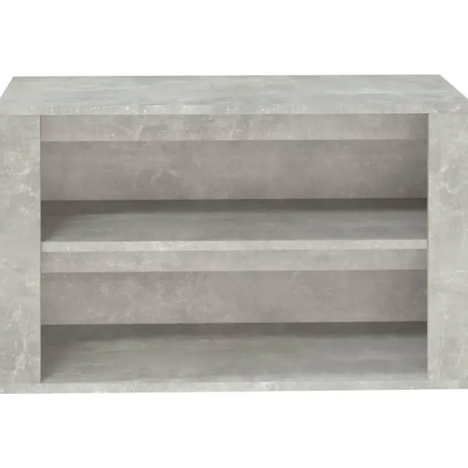 vidaXL - 2-laags Schoenenkast 6 paar - Betongrijs - Bewerkt hout - 75x35x45 cm