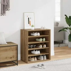 vidaXL - 5-laags Schoenenkast 10 paar - Artisana eiken - 60x35x70 cm