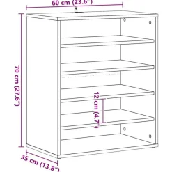 vidaXL - 5-laags Schoenenkast 10 paar - Artisana eiken - 60x35x70 cm