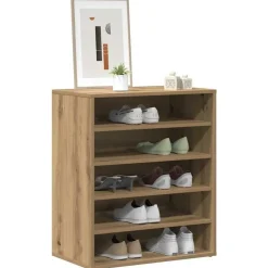 vidaXL - 5-laags Schoenenkast 10 paar - Artisana eiken - 60x35x70 cm