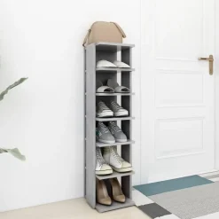 vidaXL - 6-laags Schoenenkast 6 paar - Betongrijs - Hout - 27.5x27x102 cm