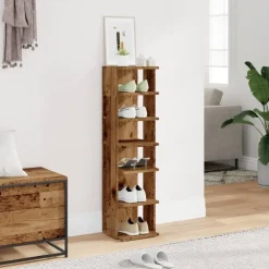 vidaXL - 6-laags Schoenenkast 6 paar - Oud hout - 28x27x102 cm
