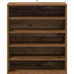 vidaXL - 5-laags Schoenenkast 10 paar - Oud hout - 60x35x70 cm