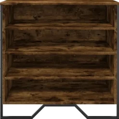 vidaXL - 4-laags Schoenenkast 12 paar - Gerookt eiken - Hout - 80x38x78 cm