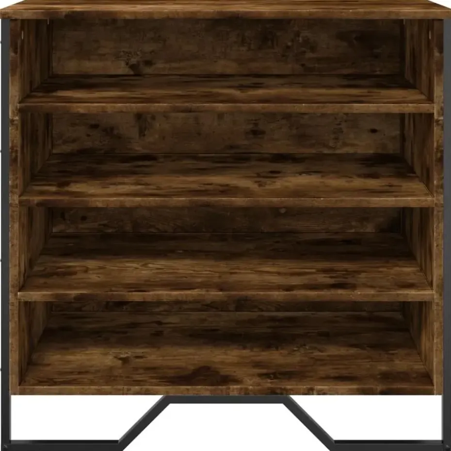 vidaXL - 4-laags Schoenenkast 12 paar - Gerookt eiken - Hout - 80x38x78 cm