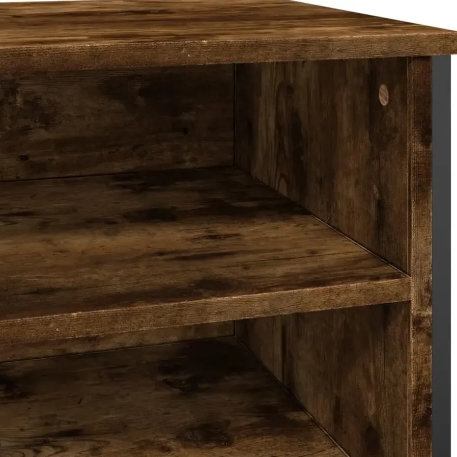 vidaXL - 4-laags Schoenenkast 12 paar - Gerookt eiken - Hout - 80x38x78 cm