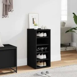 vidaXL - 5-laags Wandschoenenkast 5 paar - Zwart - Bewerkt hout - 31.5x35x70 cm