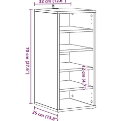 vidaXL - 5-laags Wandschoenenkast 5 paar - Zwart - Bewerkt hout - 31.5x35x70 cm