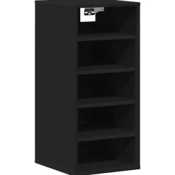 vidaXL - 5-laags Wandschoenenkast 5 paar - Zwart - Bewerkt hout - 31.5x35x70 cm
