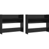 vidaXL - 2-laags Wandshoenenkasten 6 paar - Zwart - 80x18x60 cm - Set van 2
