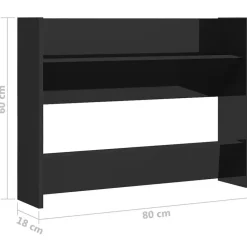 vidaXL - 2-laags Wandshoenenkast 6 paar - Zwart - Bewerkt hout - 80x18x60 cm