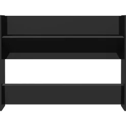 vidaXL - 2-laags Wandshoenenkast 6 paar - Zwart - Bewerkt hout - 80x18x60 cm