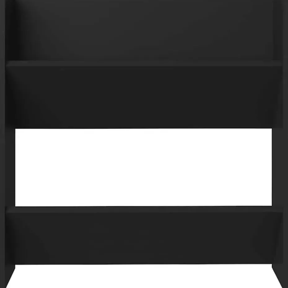 vidaXL - 2-laags Wandshoenenkast 4 paar - Zwart - Bewerkt hout - 60x18x60 cm