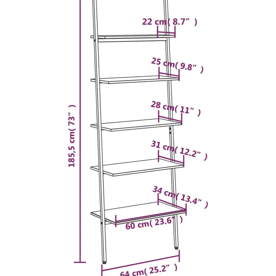 vidaXL - Ladderrek - Bruin - Bewerkt hout