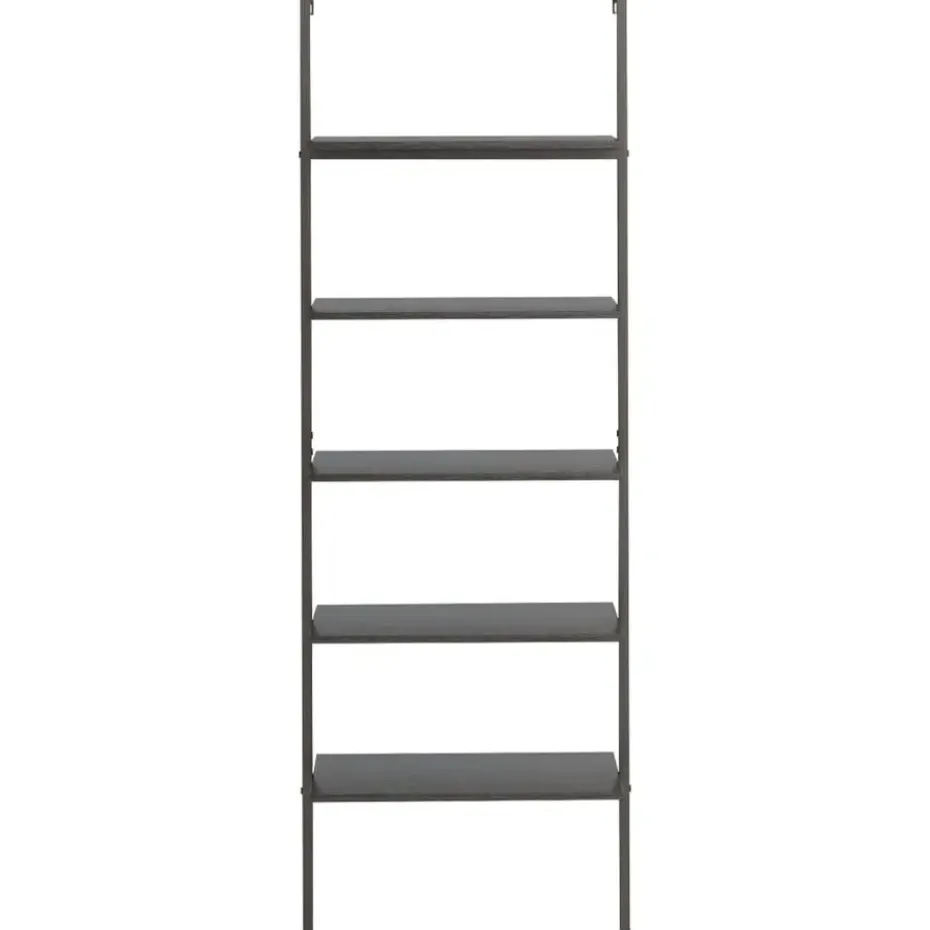 vidaXL - Ladderrek - Zwart - Bewerkt hout