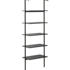 vidaXL - Ladderrek - Zwart - Bewerkt hout