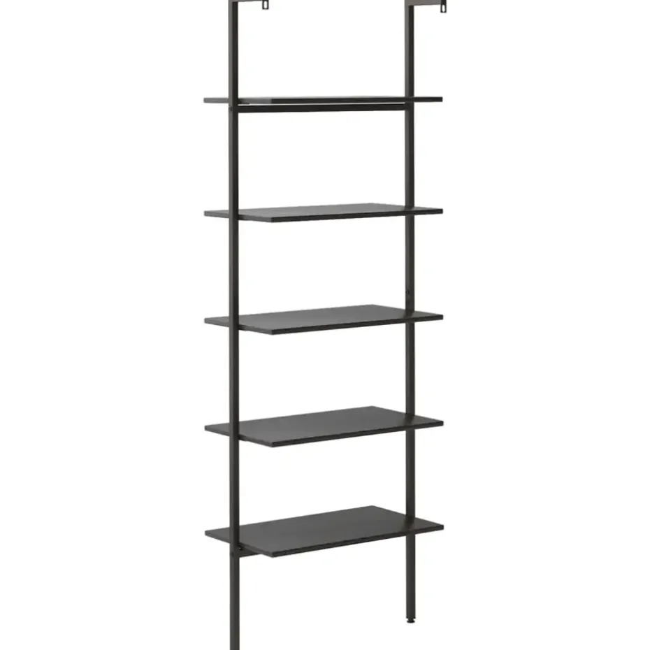 vidaXL - Ladderrek - Zwart - Bewerkt hout