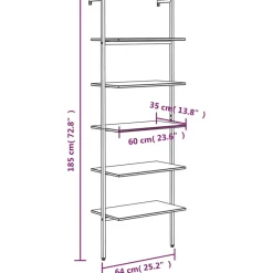 vidaXL - Ladderrek - Zwart - Bewerkt hout