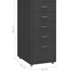 vidaXL - Ladeblok - Antraciet - Metaal