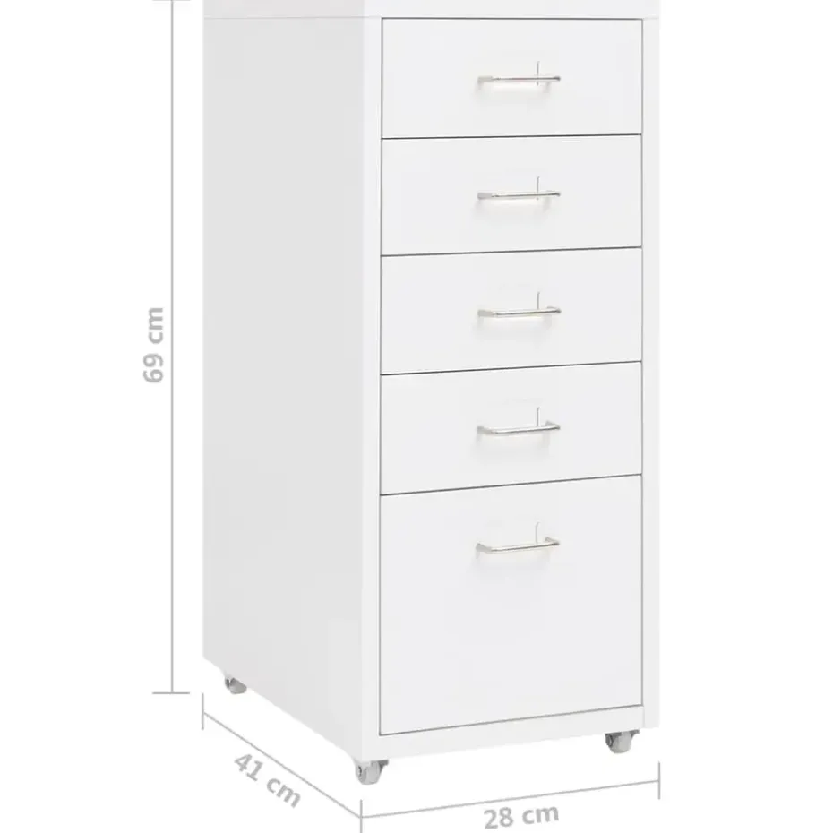 vidaXL - Ladeblok - Wit - Metaal