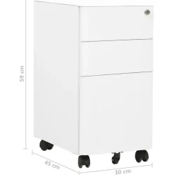 vidaXL - Ladeblok - Wit - Staal