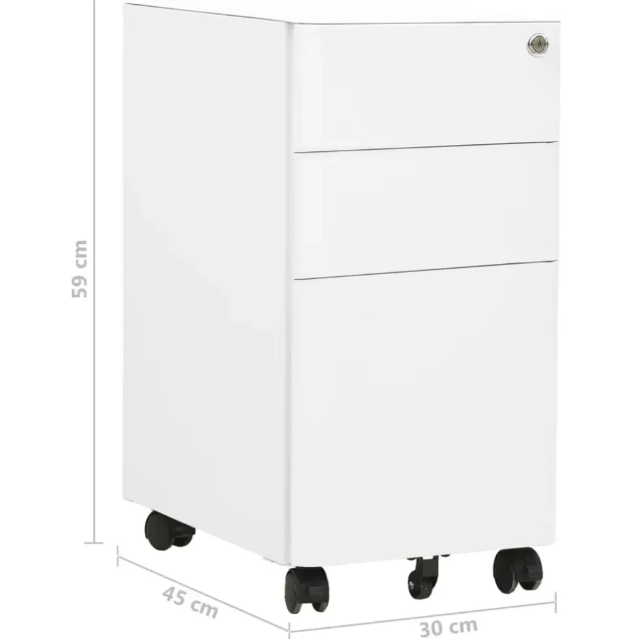 vidaXL - Ladeblok - Wit - Staal