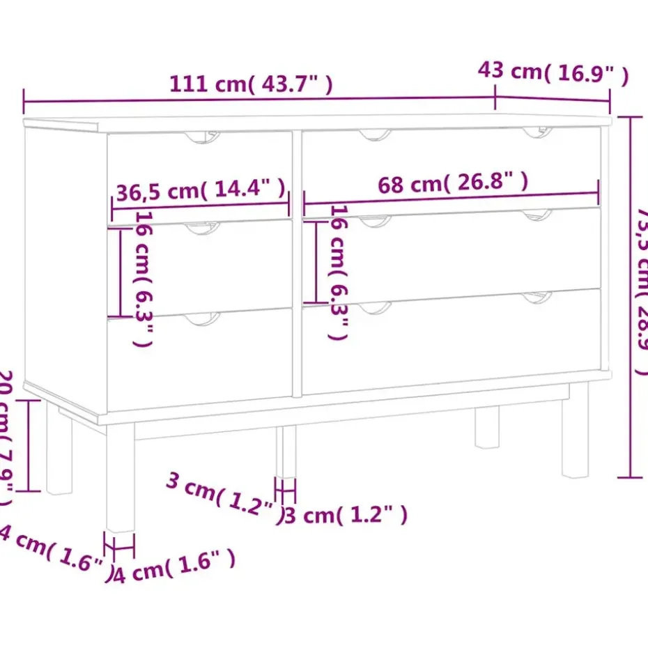 vidaXL - Ladekast - Bruin - Grenenhout
