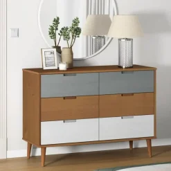 vidaXL - Ladekast - Bruin - Grenenhout