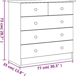 vidaXL - Ladekast - Bruin - Grenenhout