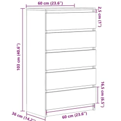 vidaXL - Ladekast - Bruin - Bewerkt hout