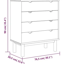 vidaXL - Ladekast - Bruin - Grenenhout