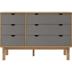 vidaXL - Ladekast - Grijs - Grenenhout