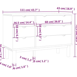 vidaXL - Ladekast - Grijs - Grenenhout