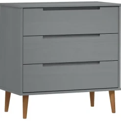 vidaXL - Ladekast - Grijs - Grenenhout