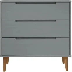 vidaXL - Ladekast - Grijs - Grenenhout