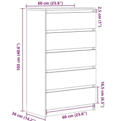 vidaXL - Ladekast - Wit - Bewerkt hout