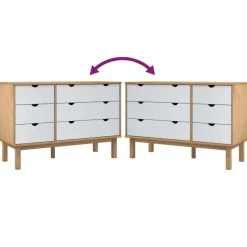 vidaXL - Ladekast - Wit - Grenenhout