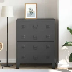 vidaXL - Ladekast - Zwart - Metaal